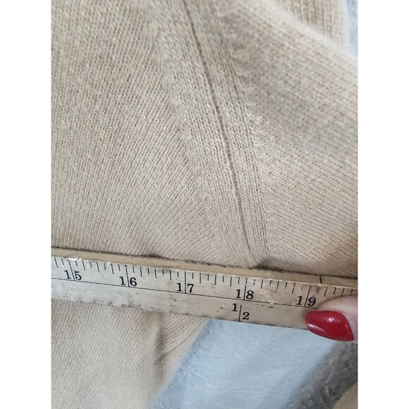 Selfridges London Geelong Lambs Wool Tan V Neck Sweater Vintage Women's Small - Picture 4 of 7